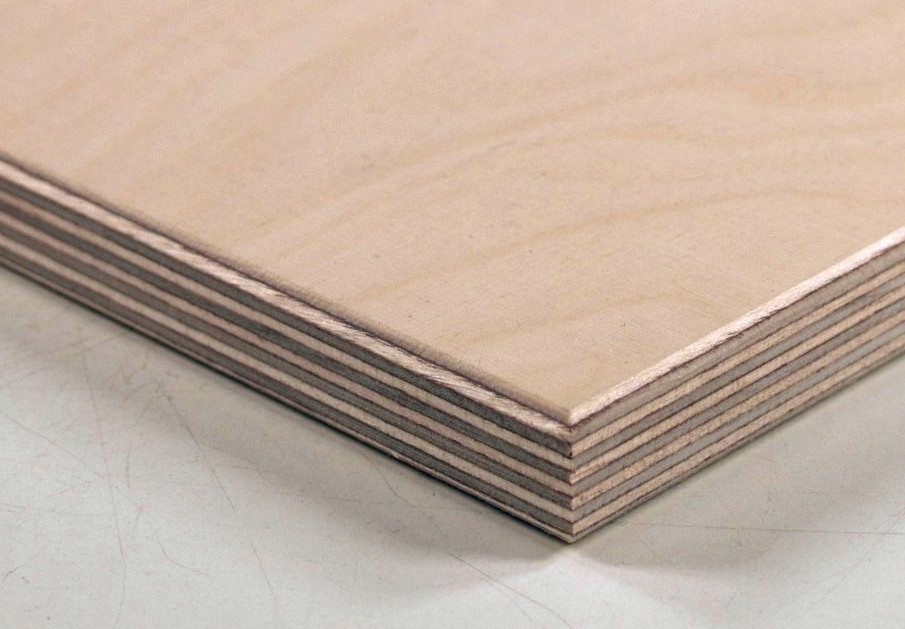 Real reference photograph of birch plywood face and layered edge